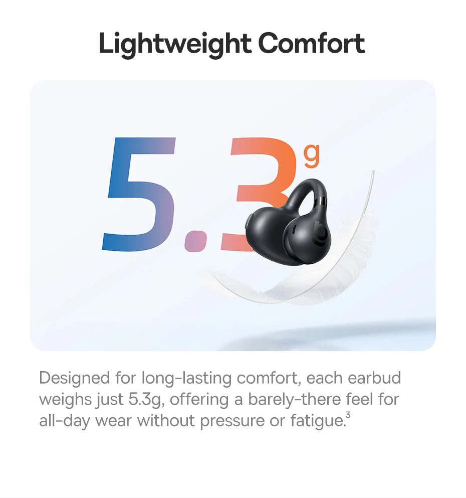 Baseus BC1 Ohrclip-Ohrhörer, kabellose Open-Ear-Kopfhörer, Bluetooth 6.0, Clip-on-Sportkopfhörer, 4 Mikrofone, Super-Bass, IP55, Ohrhörer