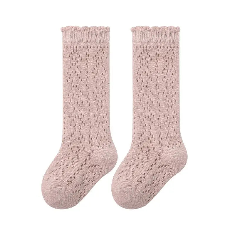 Baby Mädchen Prinzessin gestrickte Netz socken Sommer weiche Kleinkind Mädchen Knies trümpfe Baumwolle Kleinkind Neugeborene Mädchen lange Röhren strümpfe