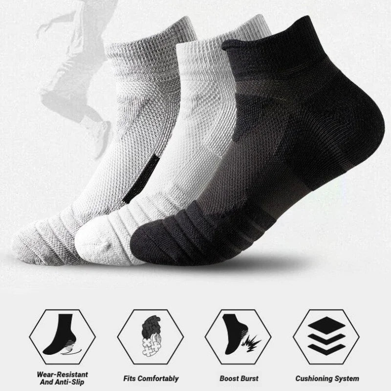 3 Paar rutschfeste Fußballsocken für Herren, kurze, lange Röhrensocken, Fußball, Basketball, Sport, atmungsaktiv, geruchshemmend, Größe 39–45, zum Laufen, Wandern