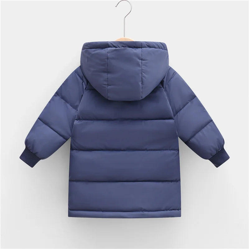 Kinder Warme Daunen Lange Oberbekleidung Winter Herbst Teen Verdicken Baumwolle Kleidung Jungen Mädchen Gepolsterte Parka Mäntel Teen Jacken 3-10 jahre