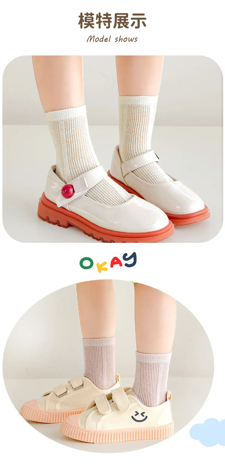 5 Paar Babysocken, Sommer-Baumwollsocken, dünne Netzsocken, für Jungen und Mädchen, Frühlingssocken, einfarbig