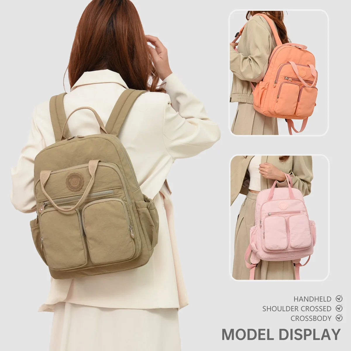 Mamatasche, Mutter- und Babytasche mit großem Fassungsvermögen, leichter Rucksack, Handtasche, multifunktionaler Outdoor-Rucksack zum Pendeln an Arbeit, Camping, Geschäftsreisen und Aufbewahrung