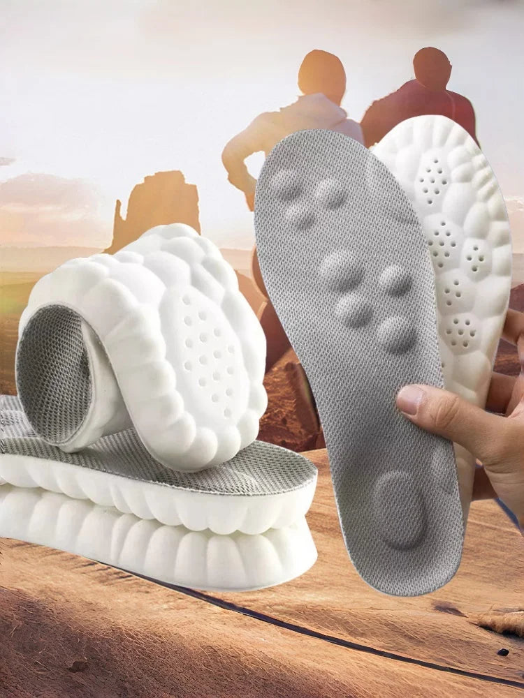 Sport-Latex-Einlegesohlen Weiche Hochelastische Schuhpolster Orthopädische Atmungsaktive Deodorierende Stoßdämpfende Kissen-Einlagen mit Gewölbestütze