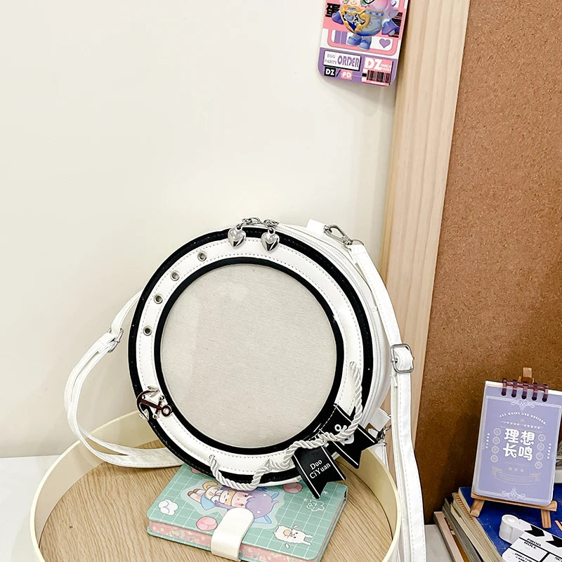 2025 neue süße Y2k ästhetische Umhängetaschen Frauen Kawaii Mode lässig Rucksäcke trendige transparente Reise Umhängetasche Ita Taschen