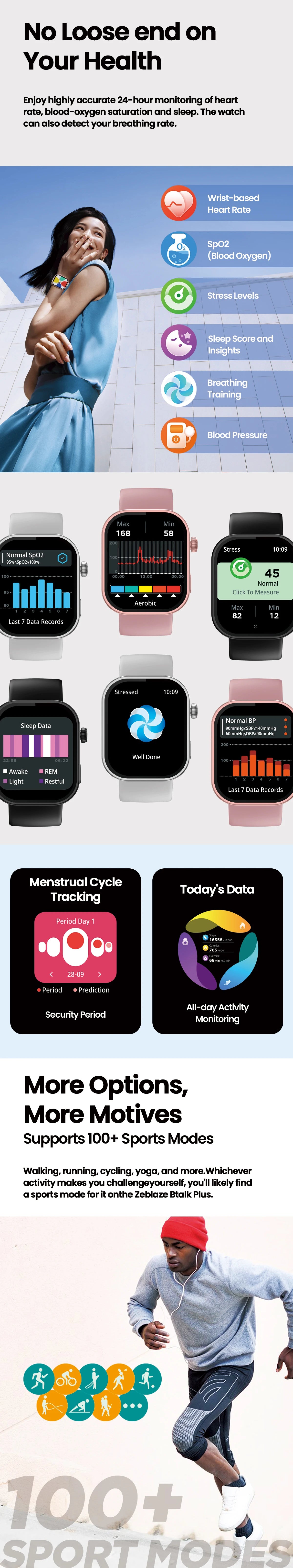 Neue Zeblaze Btalk Plus Smartwatch mit Sprachanruf, 2,03 Zoll HD-Farbdisplay, Gesundheits- und Fitness-Tracking-Smartwatch für Männer und Frauen