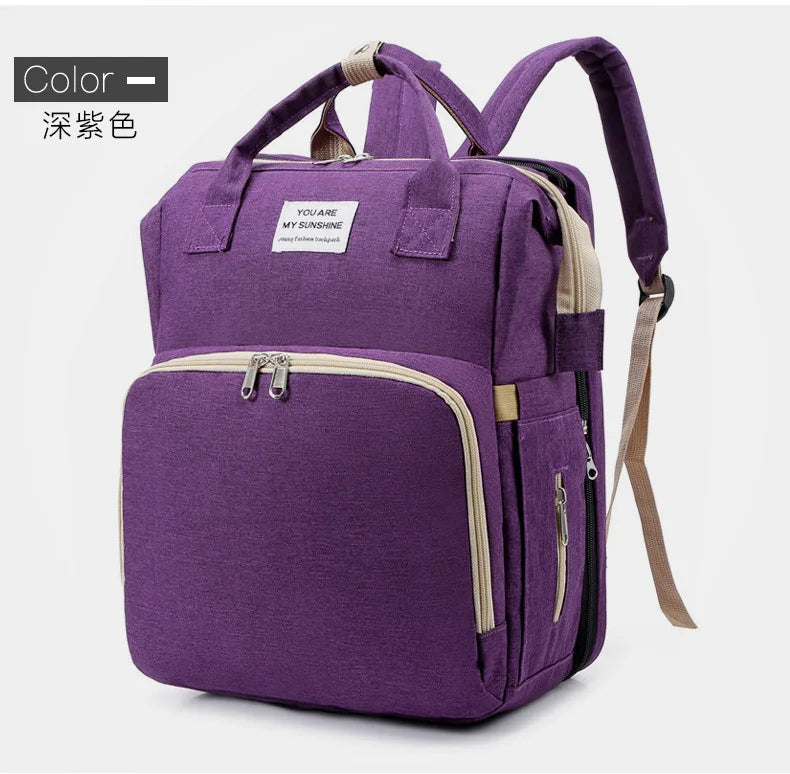 Modische Faltbare Babywiege Mutter-Kind-Tasche Große Kapazität Handtasche Flaschen- und Windelrucksack Mutter- und Mama-Tasche