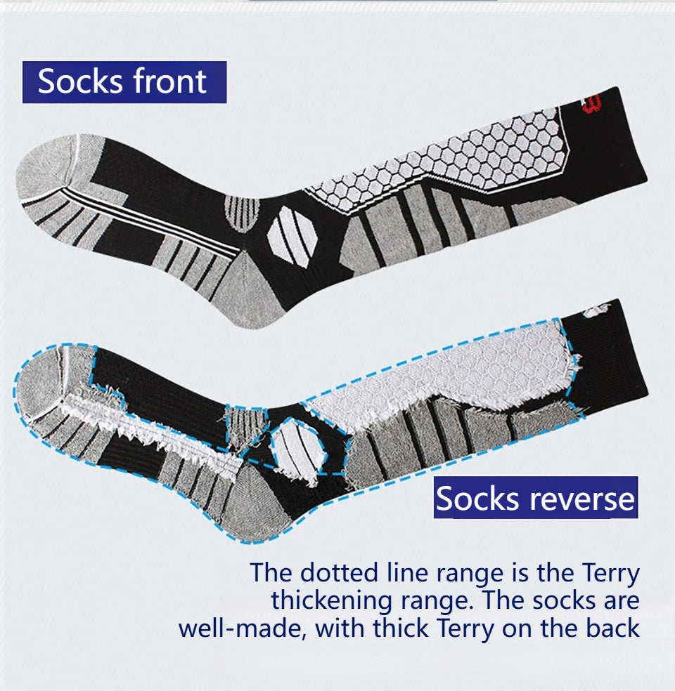 GTUBIKE 1 Paar warme Winter-Skistrümpfe, verdickende Wandersocken für Damen und Herren, Anti-Kälte-Skifahren, Outdoor-Sportstrümpfe, Schnee
