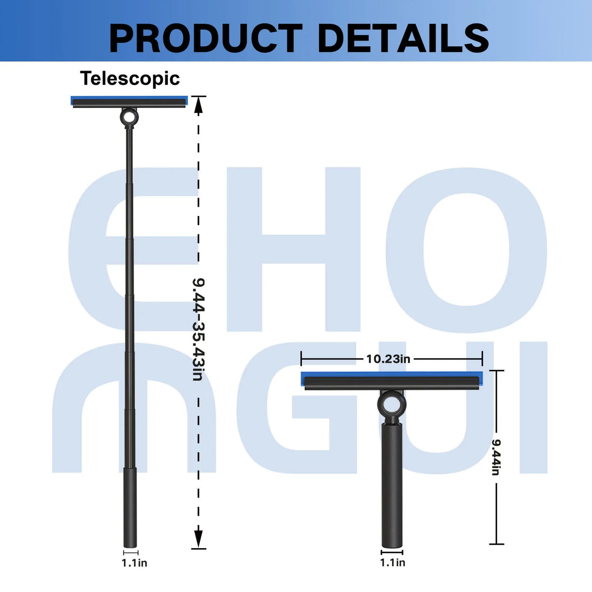 EHOMGUI Shower Squeegee for Glass Doors, Wiper Scraper, Cleaner with Telescopic Handle, Bathroom Mirror, Wiper Scraper, Glass Cleaning