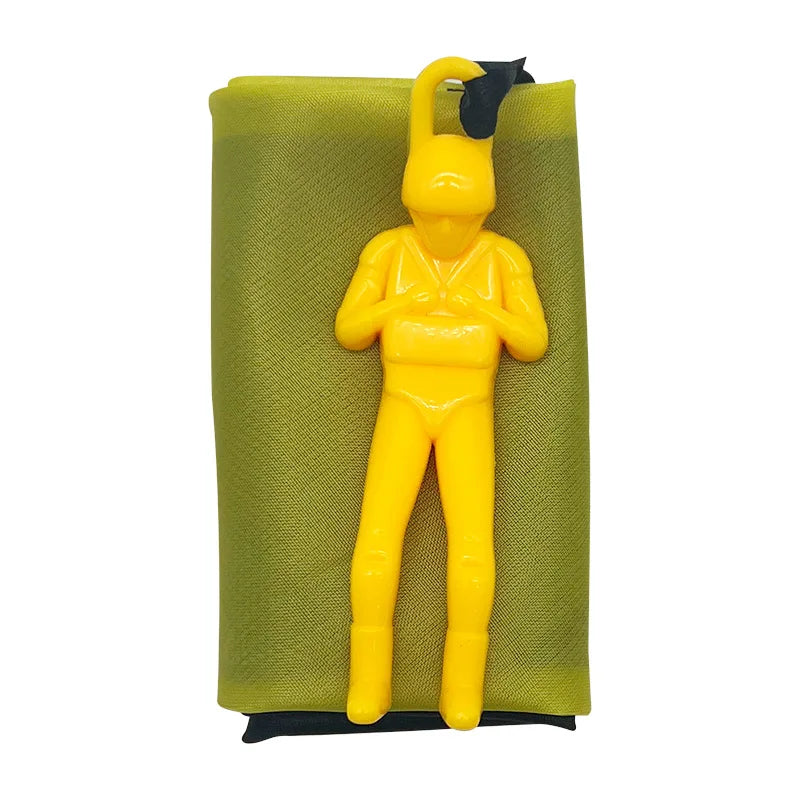 1 Stück Handwurf-Fallschirm, Lustiges Outdoor-Spielzeug, Geschenkspielzeug, Fallschirmsport mit Mini-Soldatenfiguren