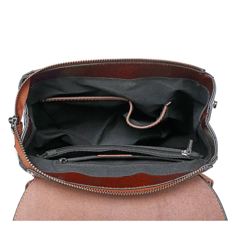 Frauen Rucksack Kreuz körper Schulter Tasche Aus Echtem Leder Mädchen Schule Weibliche Natürliche Haut Buch Laptop Rucksack Messenger Taschen