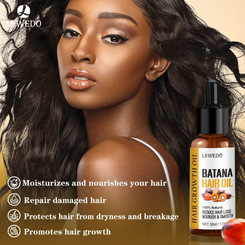Lewedo Naturals Batana-Öl, schnelles Haarwachstum für Männer und Frauen, reines Batana-Öl, nährt glänzendes Haar, gesunde Haarpflege, Anti-Haarausfall