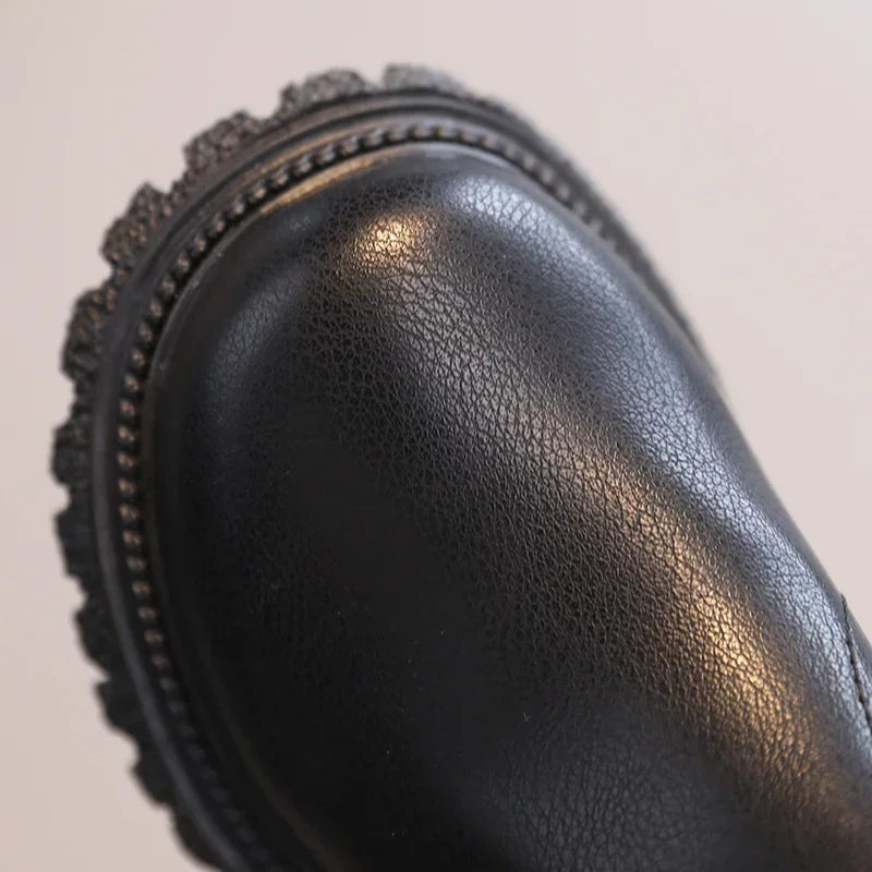 Kinder Kurze Stiefel Mode Jungen Schuhe Herbst Winter Leder Kinder Stiefel Rutschfeste Kleinkind Mädchen Stiefel Kleinkind Schneeschuhe