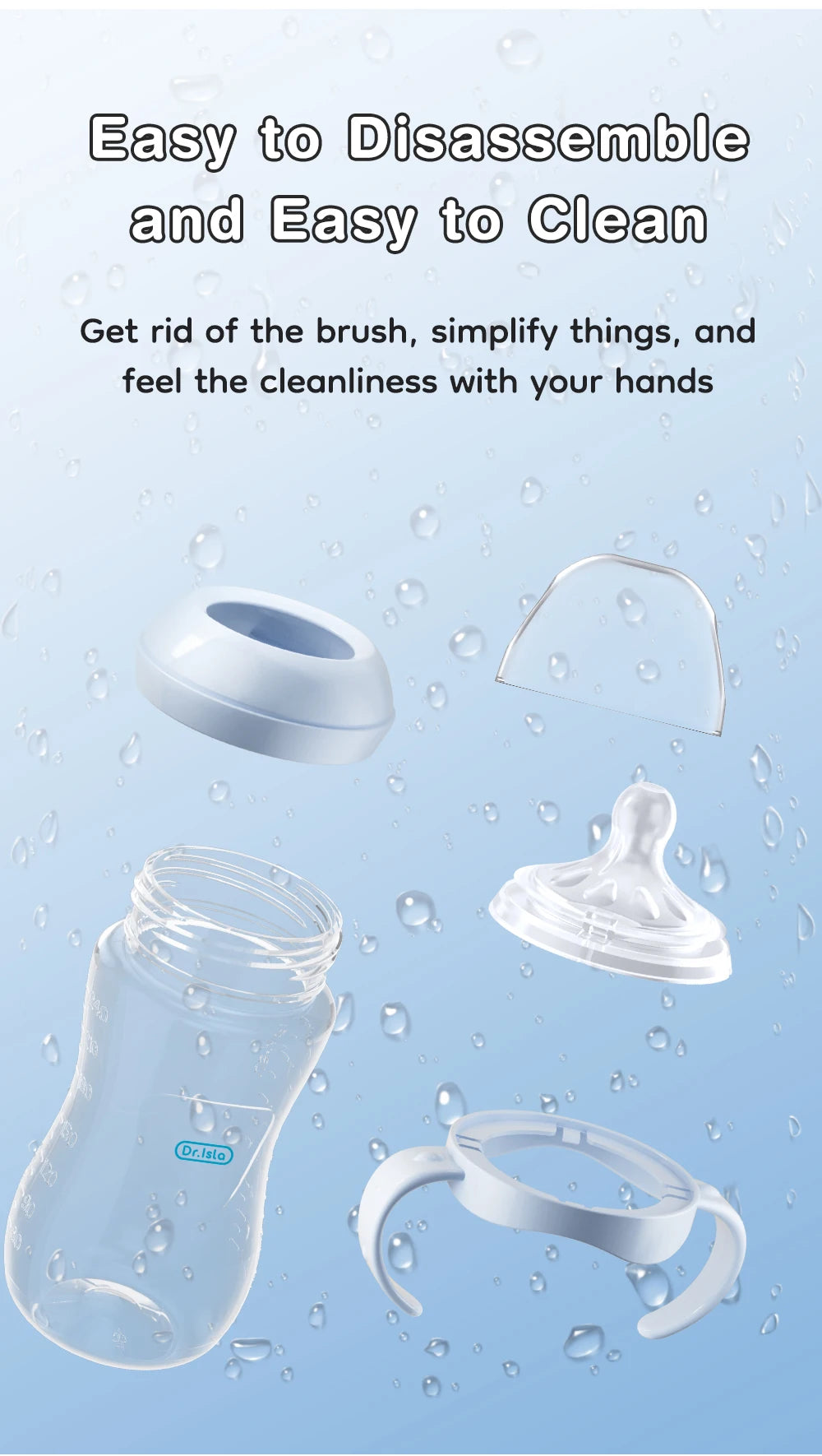 Baby PP Bottle 150/240/330ML Newborn Baby Bottle with Handle Milk Bottle Newborn Baby Bottles Feeding Accessories BPA-Free