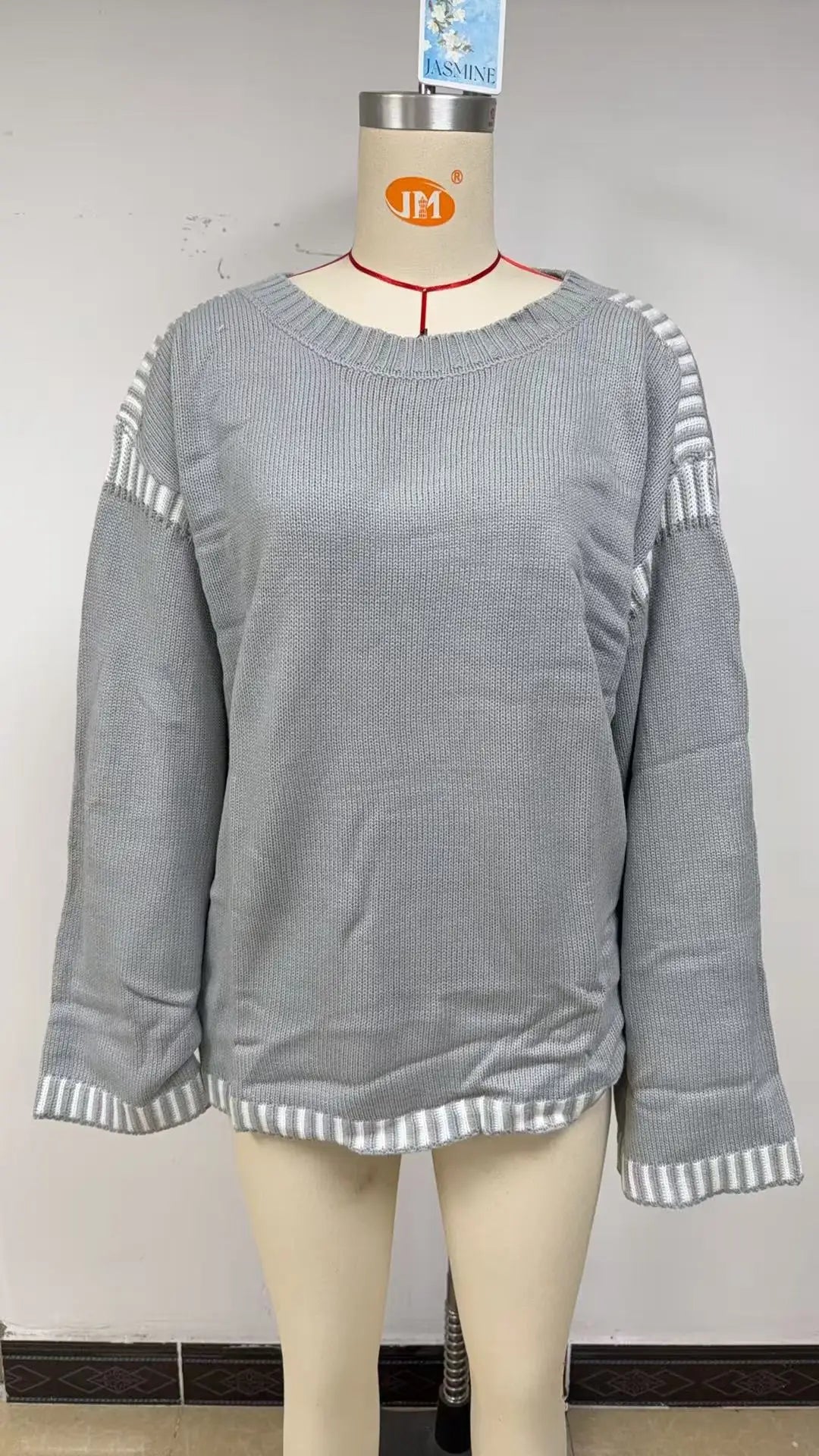Strickwaren Damen Kleidung Sueter Roupas Femininas Damen Winter Strickpullover Rundhalsausschnitt Lose Lange Ärmel Herbst Mode 2025