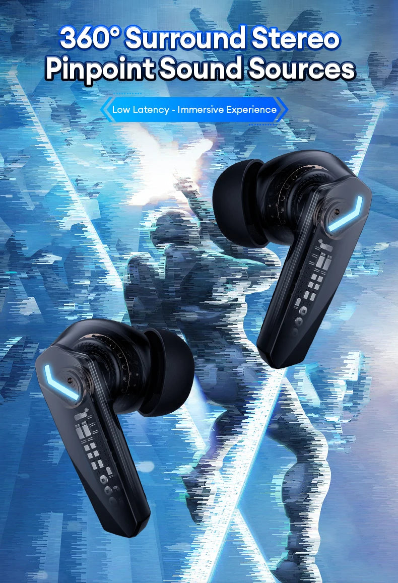 Original Lenovo GM2 Pro TWS Bluetooth 5.3 Kopfhörer Dual Modi Musik Spiel Ohrhörer HD Anrufe mit integrierten 2 Mikrofone Sport Kopfhörer