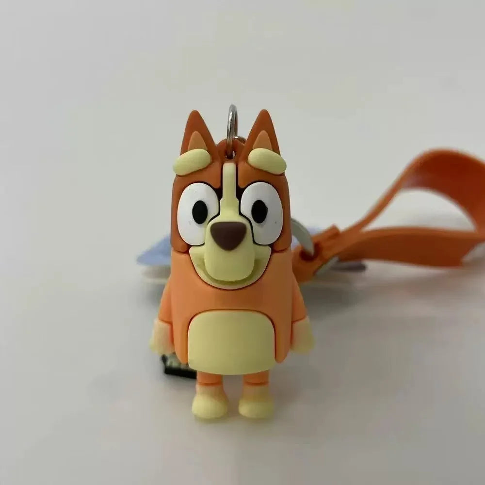 Original Bluey Bingo Christine Heeler Anime-Zubehör Niedlicher Silikon-Modell-Schlüsselanhänger Kawaii Geschenk