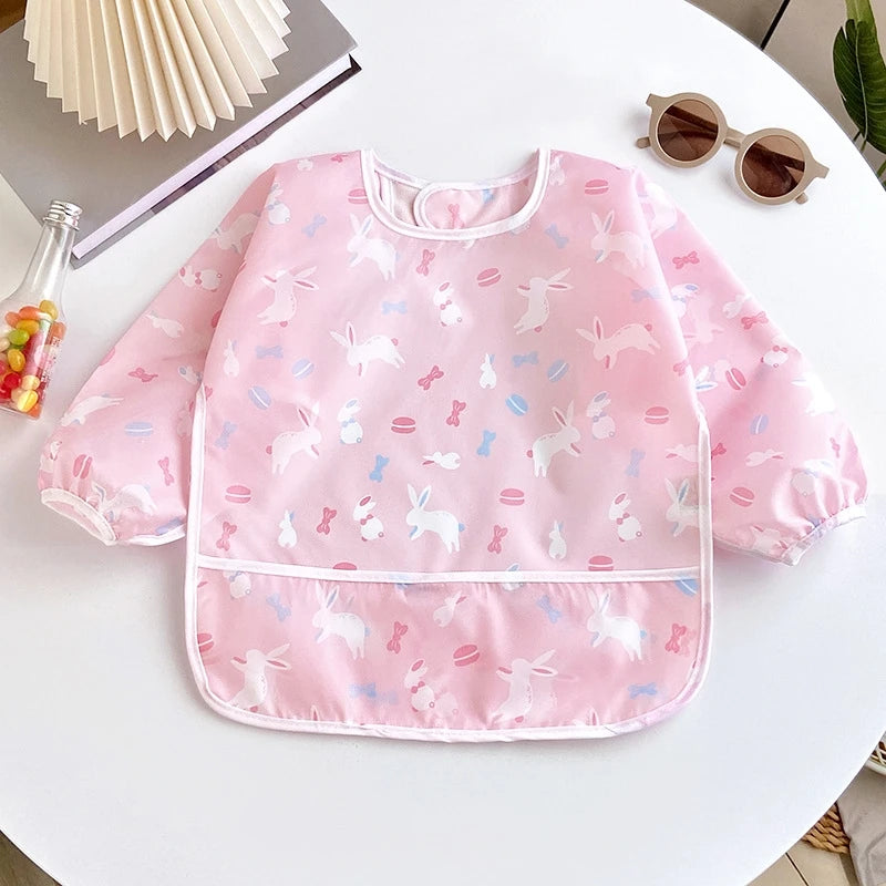 Wasserdichte Volle Hülse Baby Lätzchen Kinder Schürze Langarm Fütterung Kittel Kinder Essen Brust Platte Säuglings Schal Kleidung