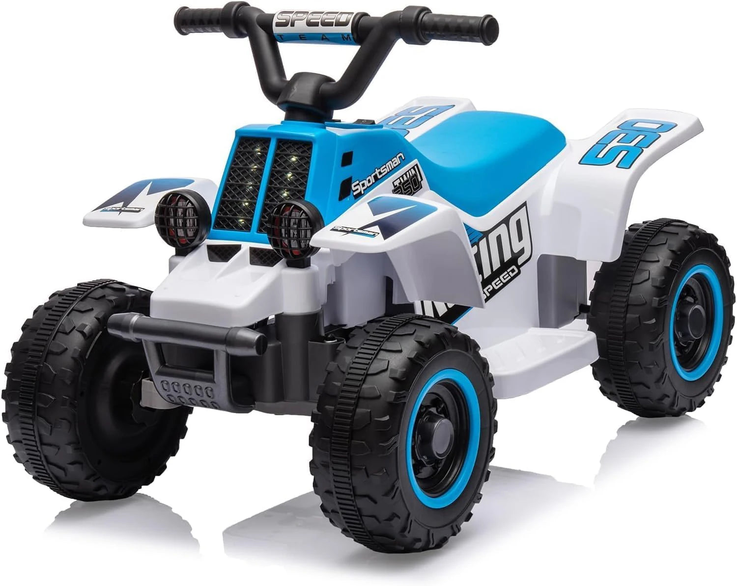 Elektrisches Quad für Kinder, 6-V-Aufsitzwagen mit LED-Leuchten und Musik, Hupe, Ein-Knopf-Start, 1,8 km/h, Mini-ATV ab 3 Jahren