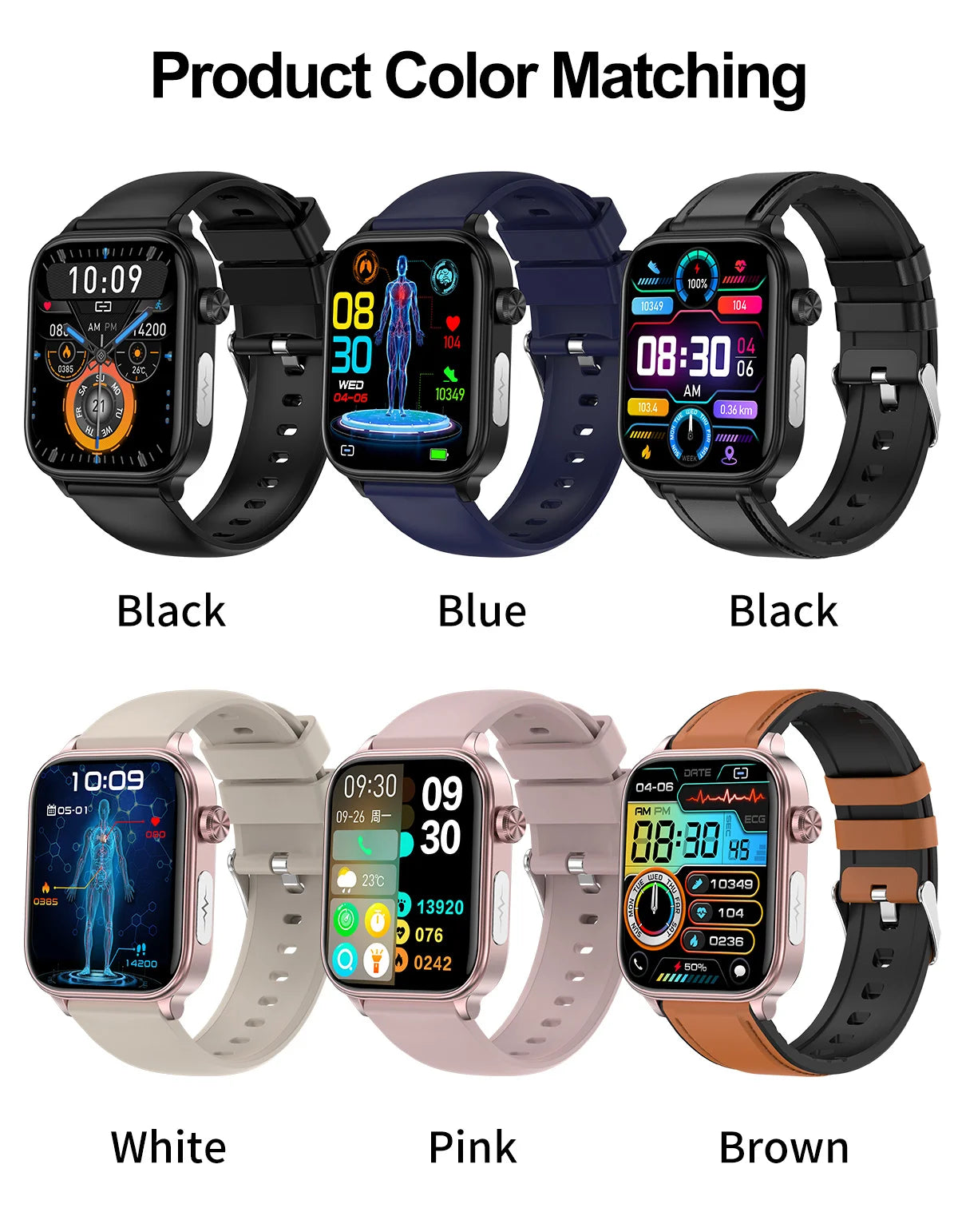 AI-Diagnosedetektor, Smartwatch für Damen, Blutfette und Harnsäure, Körpersammensetzungstest, Damen-Menstruationsgesundheits-Tracker, 2025, Neu