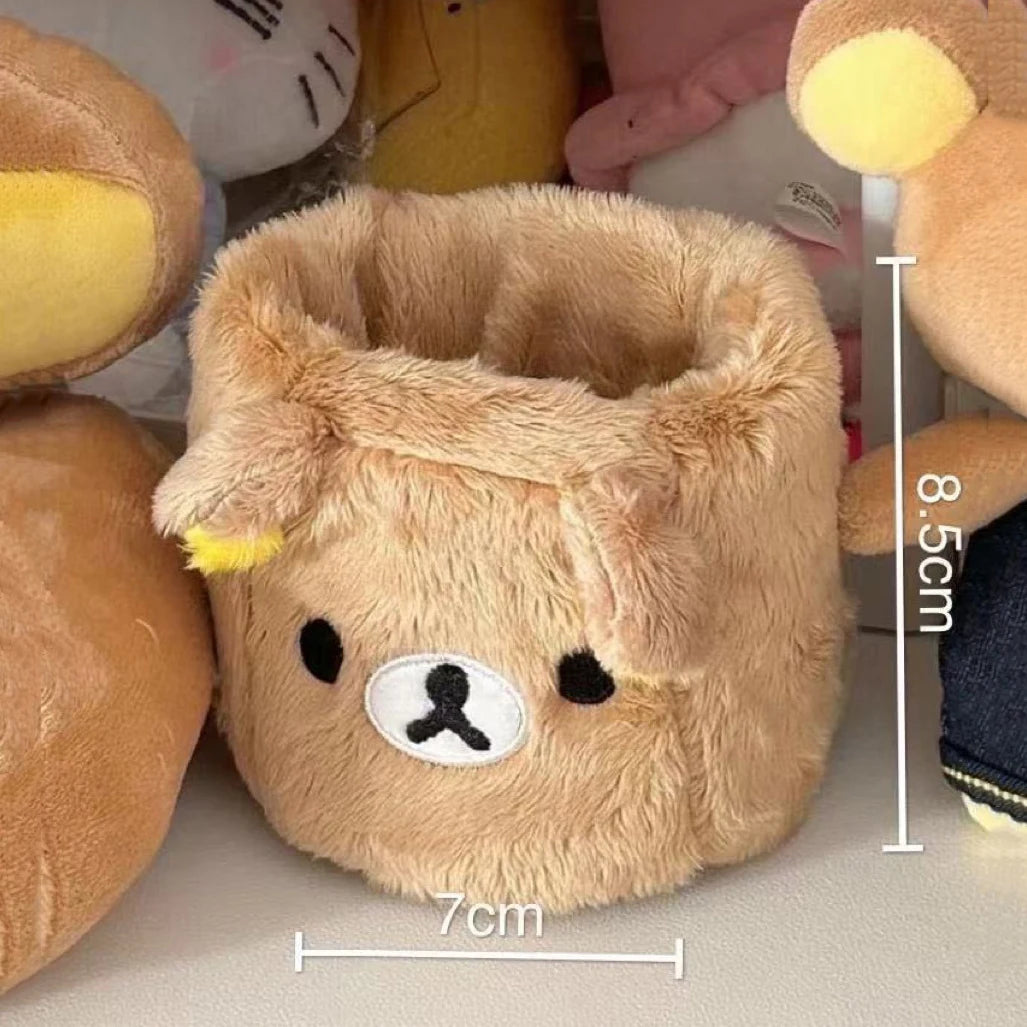 Plüsch Bleistift Halter Kosmetik Stift Container Kawaii Schreibtisch Zubehör Büro Organizer Kind Schreibwaren Lagerung Box Geschenk