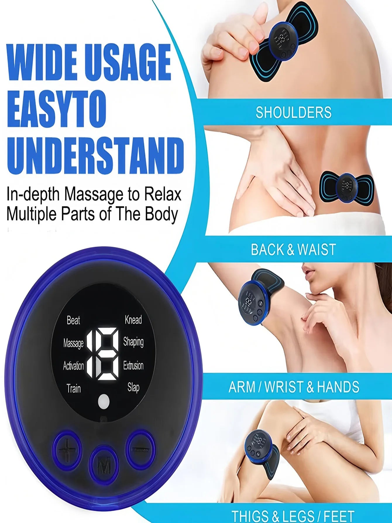 2026 Elektrisches EMS-Nackenmassagegerät, Mini-Hals-Rückenpflaster, Stimulator, Massageador-Matte, tragbare Gel-Pad-Aufkleber, schlank, wiederaufladbar