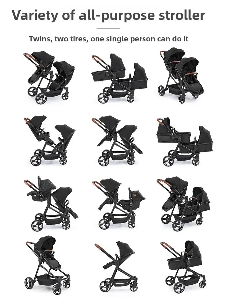 Ein faltbarer, multifunktionaler Kinderwagen, der auf einem Flugzeug getragen werden kann. Es kann in ein leichtes Babyrad zerlegt werden.