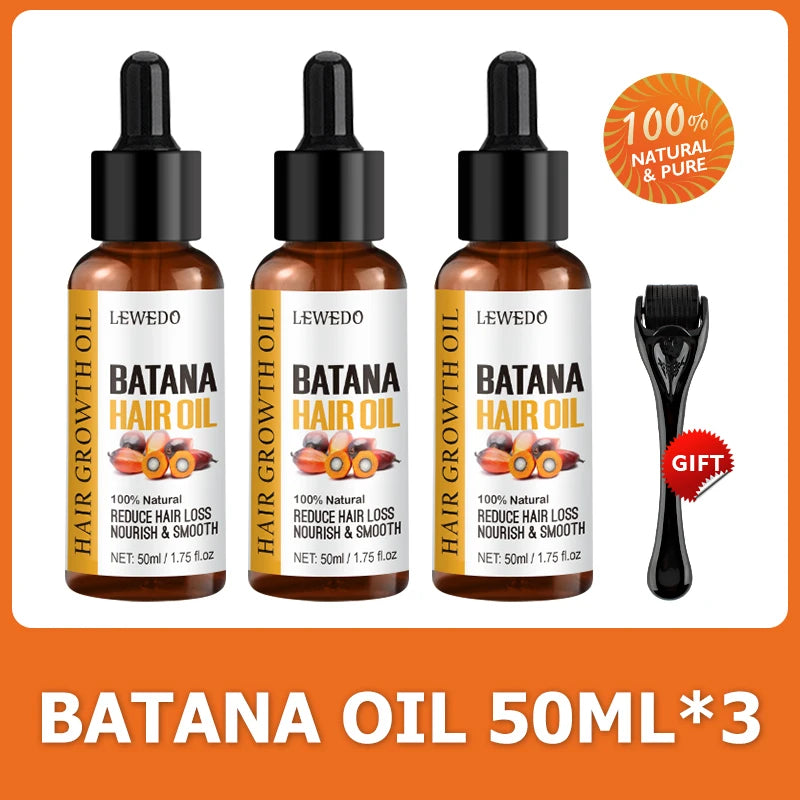 Lewedo Naturals Batana-Öl, schnelles Haarwachstum für Männer und Frauen, reines Batana-Öl, nährt glänzendes Haar, gesunde Haarpflege, Anti-Haarausfall