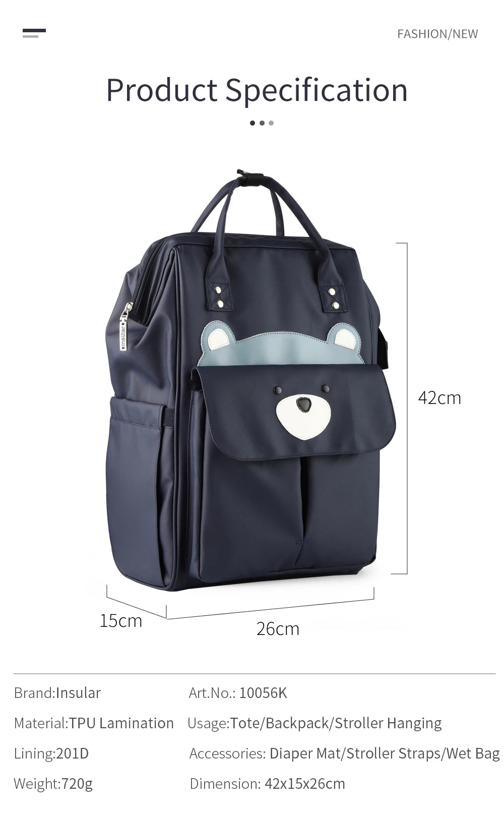 Wasserdichte Mama Windel Rucksack Cartoon Design Mutter Mutterschaft Windel Reisetasche große Kapazität Baby pflege Pflege Kinderwagen Taschen