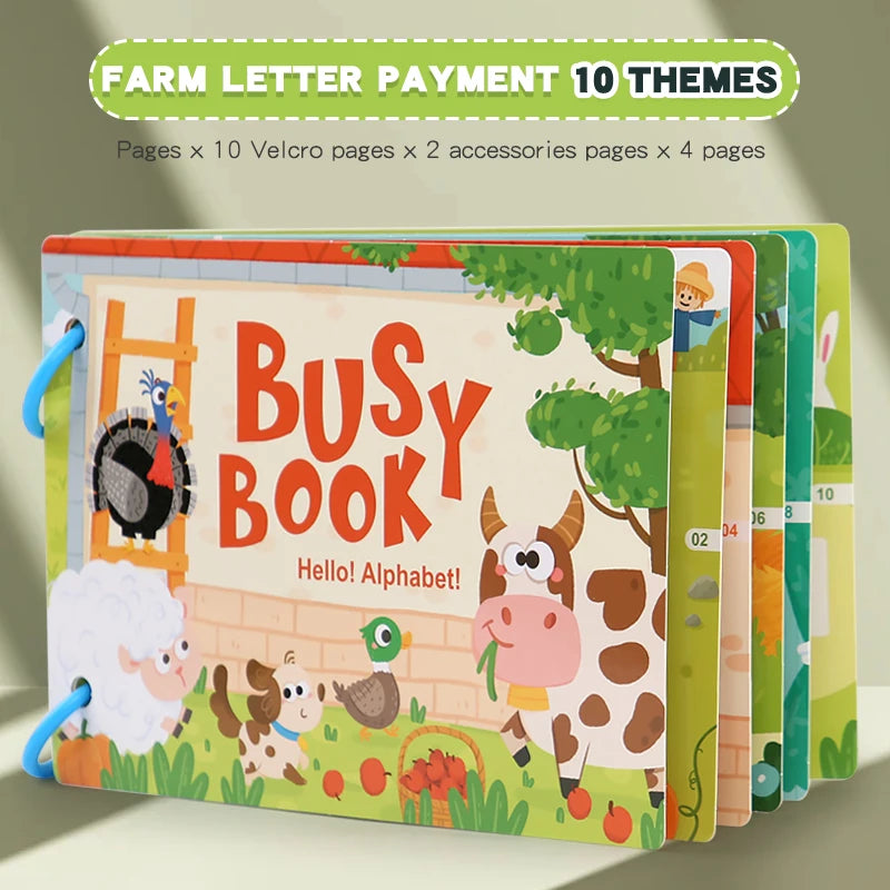 Neue Montessori-Szenenaufkleber für Kinder, DIY-Hand-on-Puzzle, wiederverwendbare Bücher, Cartoon-Lernkognitionsspielzeug für Kinder, Geschenk