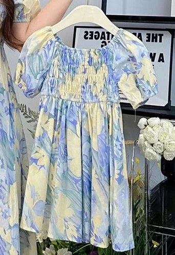 Urlaub Look Familie passende Kleidung Urlaub Mutter Tochter Mädchen Kittel Kleid Papa Sohn Blumen hemden Schwester Bruder Zwillinge Kleidung