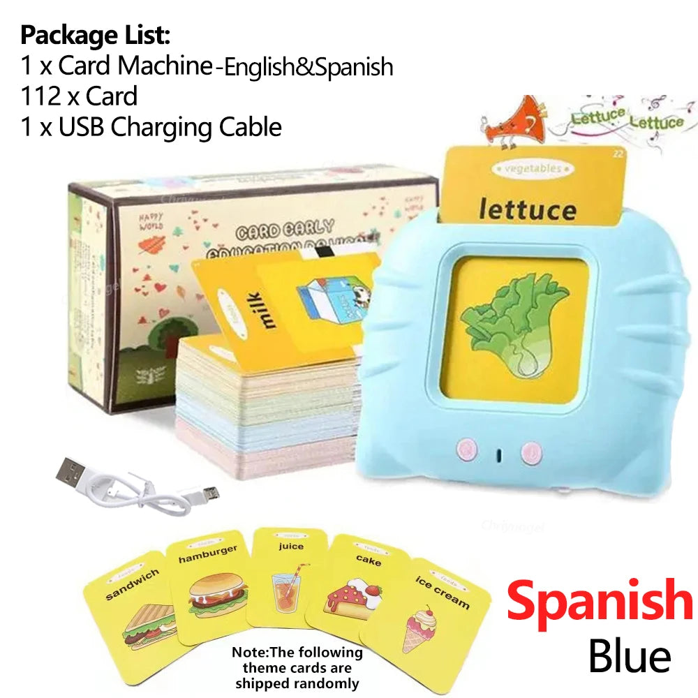 Lernkarte für die frühe Bildung, Lernspielzeug, sprechende Lernkarten für Kinder im Vorschulalter, Englisch, elektronisches Hörbuch, Maschine, Geschenk