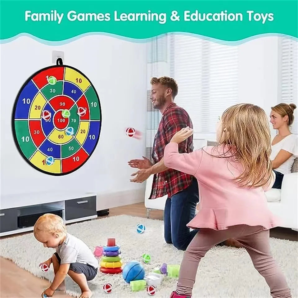 Kinder mit klebrigem Ball, 74 cm großes Dartbrett, interaktives Familienspiel, pädagogische Arithmetik, Indoor-/Outdoor-Sportspielzeug, Geschenk