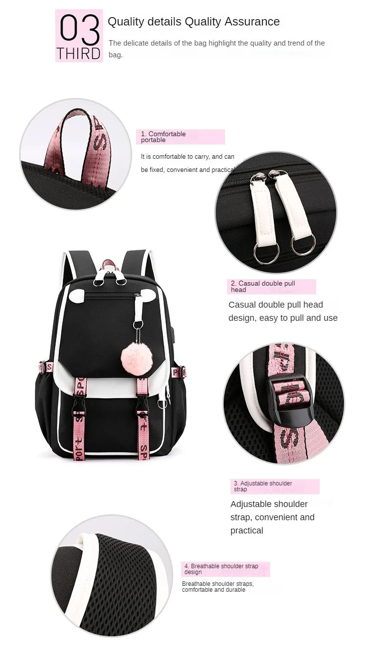 Teens Korean Style School Backpack