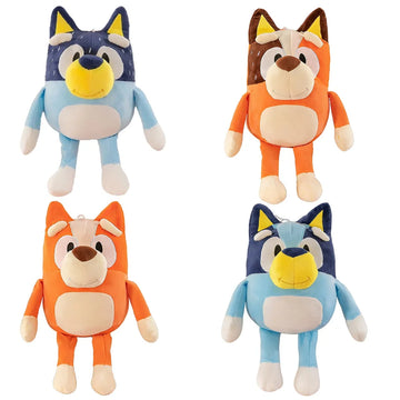 35CM BESTSELLER Bluey Hund Bingo Familie Plüschtier Cartoon Hund Weiche Stofftierpuppen Geburtstags- und Weihnachtsgeschenke Familie Blue-Y Bingo