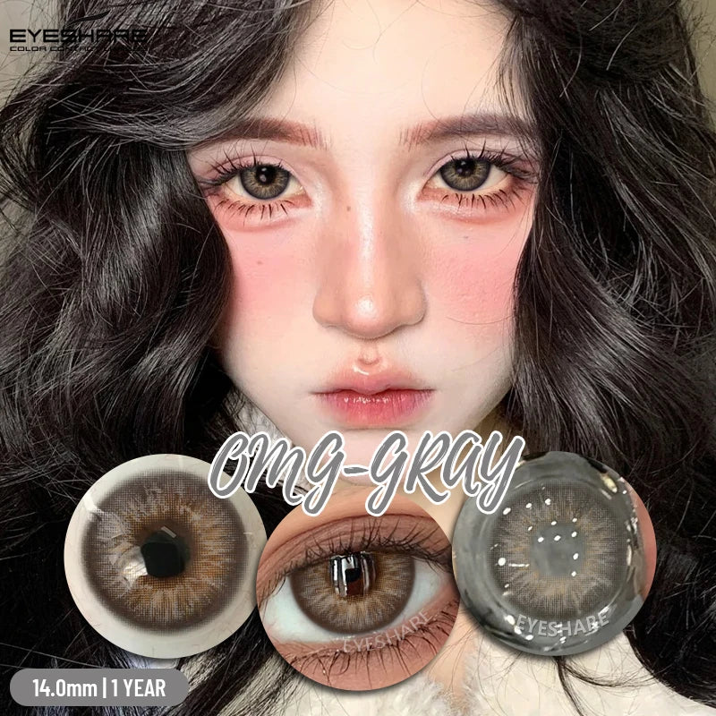 EYESHARE Beliebte farbige Kontaktlinse für Augen, schwarze Linse, Augenmode, braune Schönheit, farbige Schüler, graues Kontakt-blaues Augen-Make-up