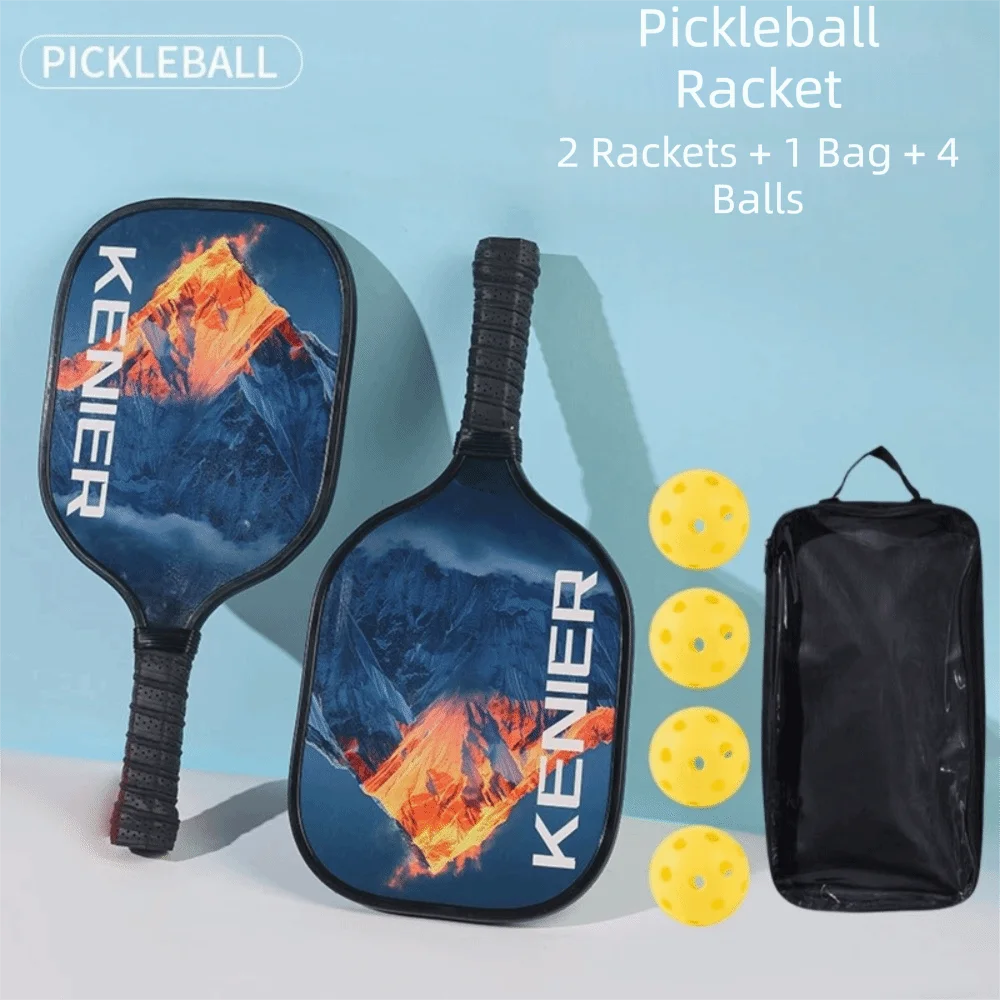Stoßfestes Pickleball-Paddel-Set, rutschfester Griff, hochelastisches Schläger-Set mit 2 Schlägern und 4 Pickleballs