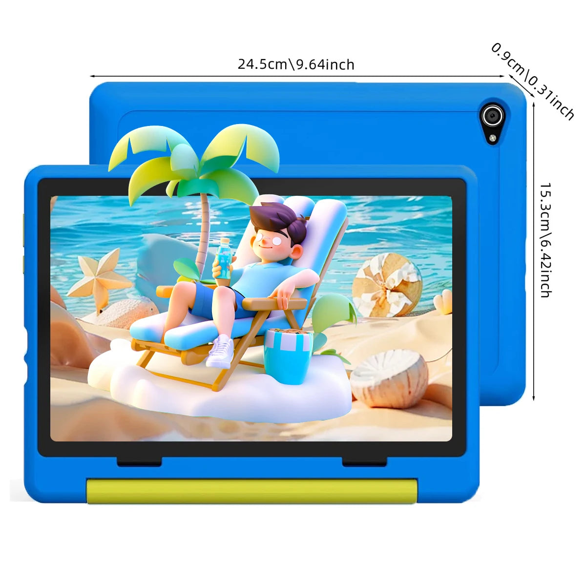 URAO 10 Zoll Android 15 Tablet mit Cartoon-Muster Kinder-Tablet 20GB RAM 64GB ROM Lern- und Spiele-Tablets Kindergeschenke