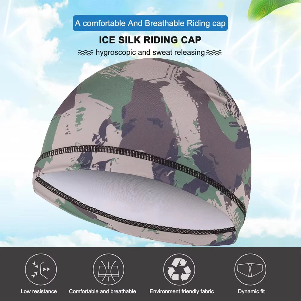 Kühlende Schädelkappe, Helmfutter, atmungsaktiv, schweißableitend, Radfahren, Sport, Laufmütze, bequeme Outdoor-Wanderkappe, schnell trocknende Kappe