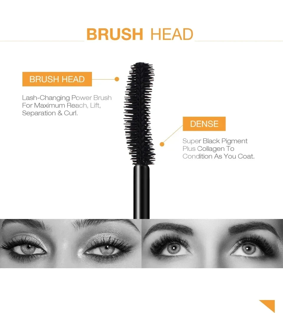 3D Mascara Verlängerung Schwarz Wimpern Wimpern Verlängerung Wimpern Pinsel Schönheit Make-Up Langlebige Gold Farbe Mascara