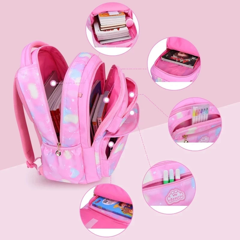 Girls Waterproof School Backpack