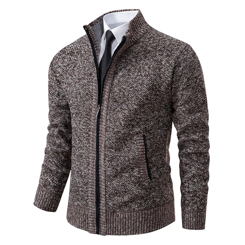 Herbst Und Winter New Jersey männer Casual Sport Mantel Einfarbig Stehkragen Wullover Greifen Fleece Warm Zipper Strickjacke