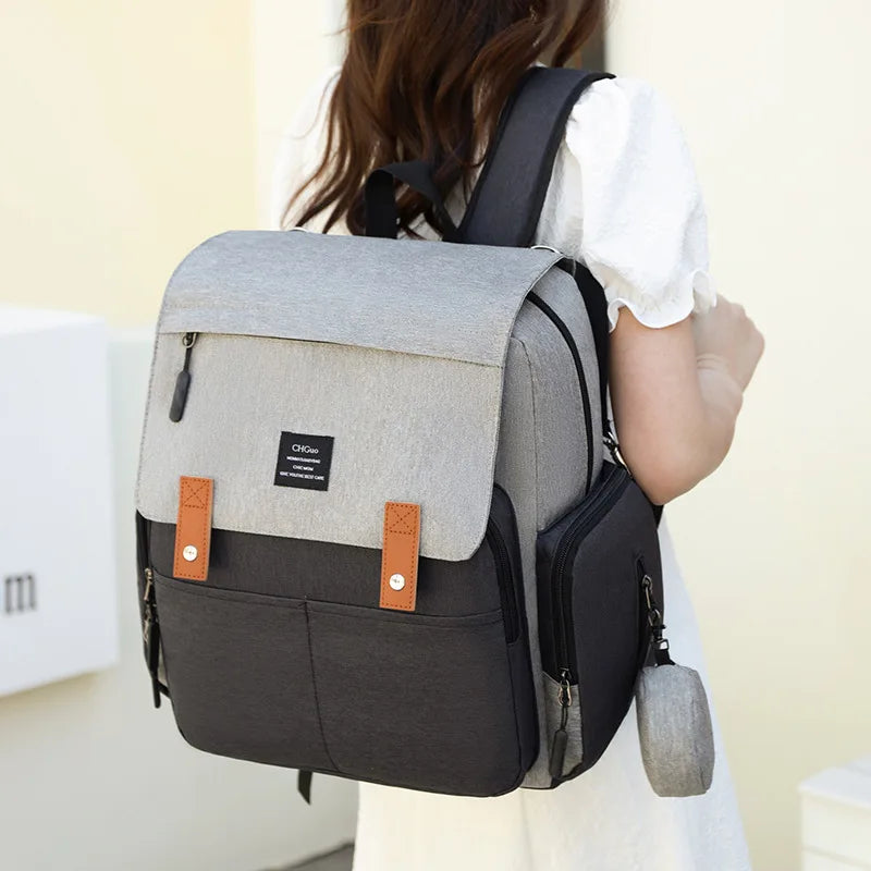 Multifunktionale Mumientasche, große Kapazität, neue Mutter- und Babytasche, tragbarer Anhänger-Rucksack für Mutter zum Ausgehen für Frauen