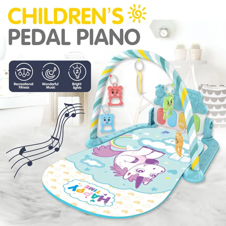 Baby Music Activity Gym Carpet Play Mat Newborn Rug Pedal Piano Keyboard Infant Fitness Rack Playmat Crawling Game Pad Toy Gift