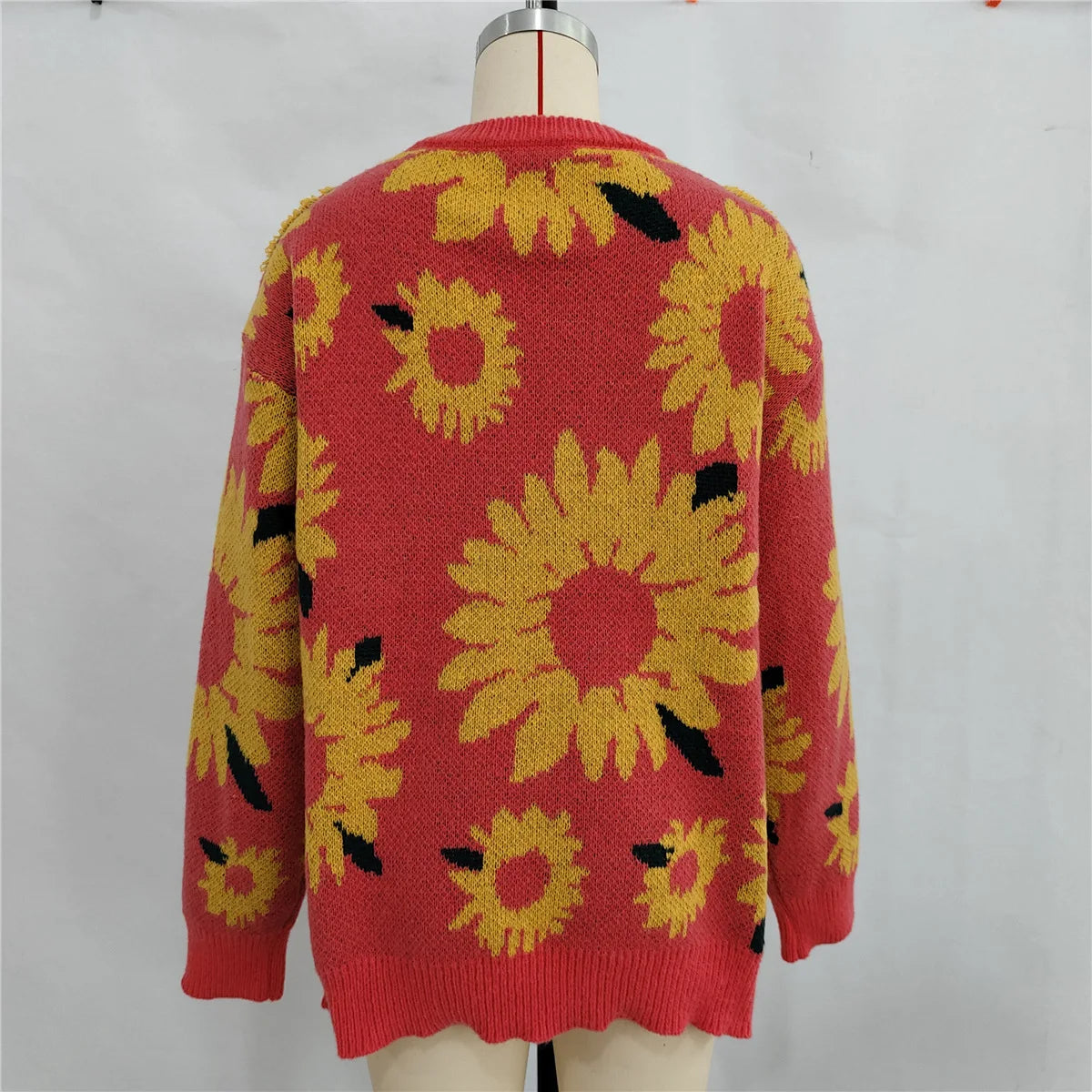 Damen Herbst Pullover Damen Mode Rundhalspullover mit Blumendruck, vielseitig einsetzbar für Herbst und Winter Herbst Pullover Damen