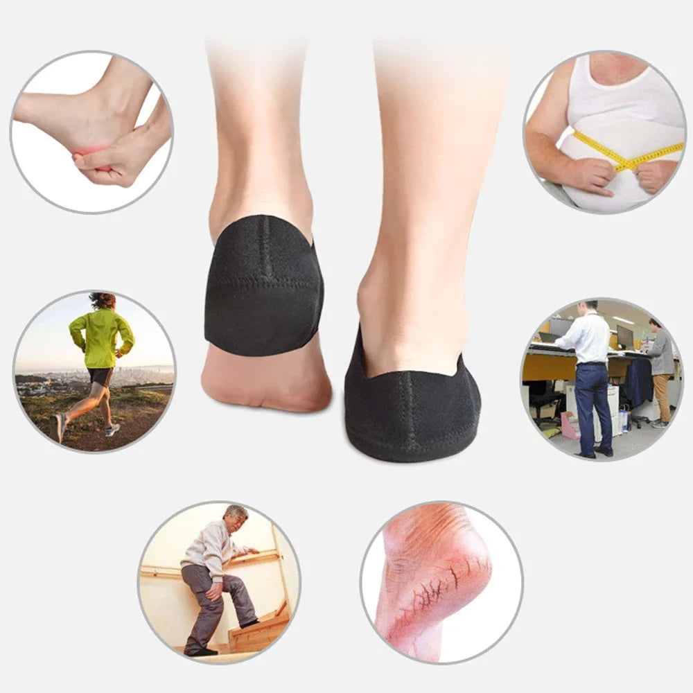 Plantarfasziitis Fersensporn Fußstütze mit U-förmigen Silikongel-Fersenschalen zur Fersenschmerzlinderung Einlegesohlen für Männer und Frauen beim Spazierengehen
