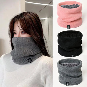 Mode Frauen gestrickte Schal solide Cashmer wie Winter Snood Schals Dame warm Wolle Pelz dick Unisex Männer Hals Schals Ring