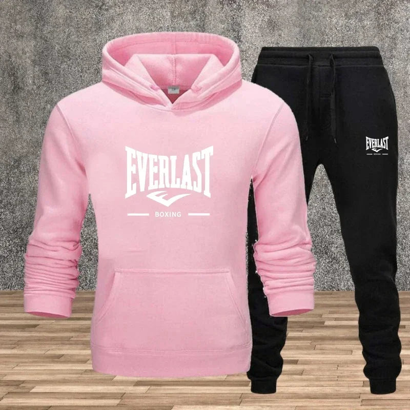 Ein neues modisches Fitness-Jogging-Freizeitset für Herren für Herbst und Winter, bestehend aus zweiteiligem Kapuzenpullover und Hose.