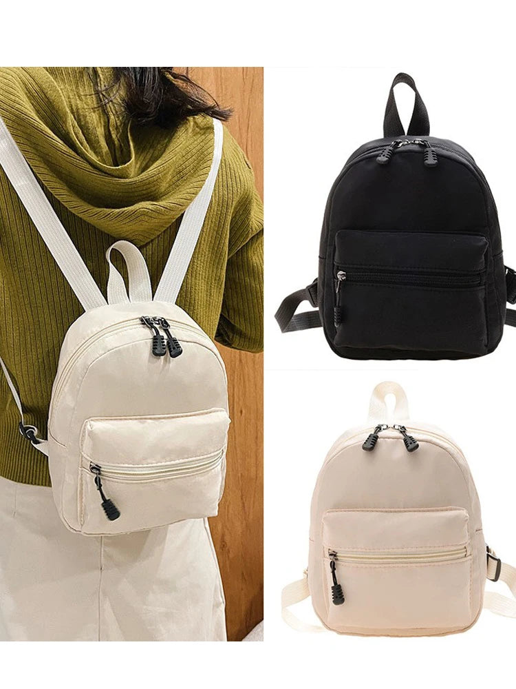 Mini Damen Rucksäcke Trend Nylon Weibliche Tasche Kleine Schultaschen Weißer Rucksack Für Teenager Mädchen Mode Lässig Rucksack