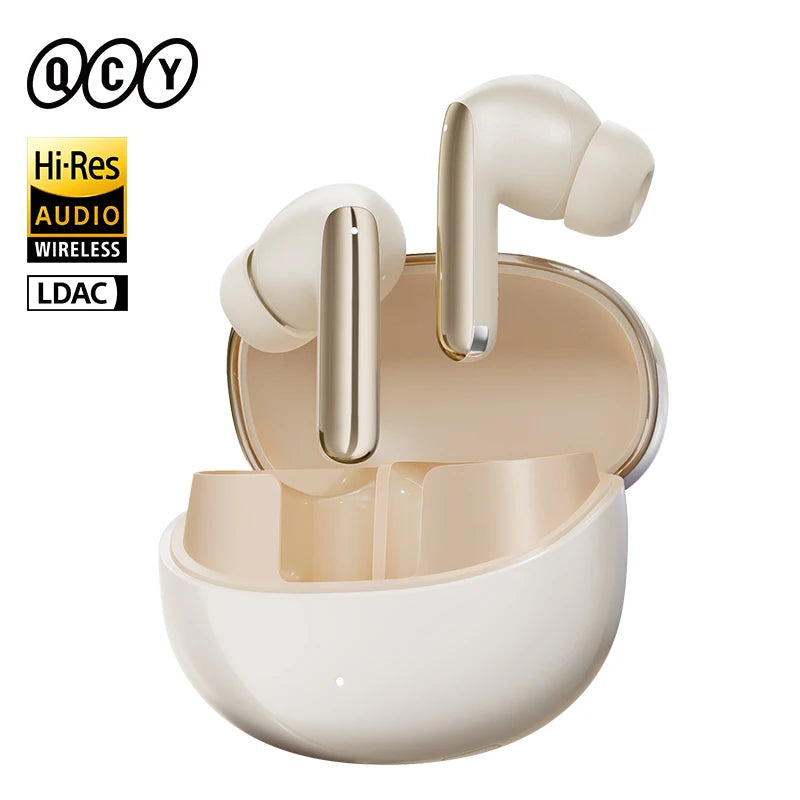 QCY MeloBuds Pro Adaptive Hybrid Active Noise Cancelling Kabellose Ohrhörer 46 dB Bluetooth 5.3 LDAC Hi-Res Audio 34H Ohrhörer Bequeme Passform