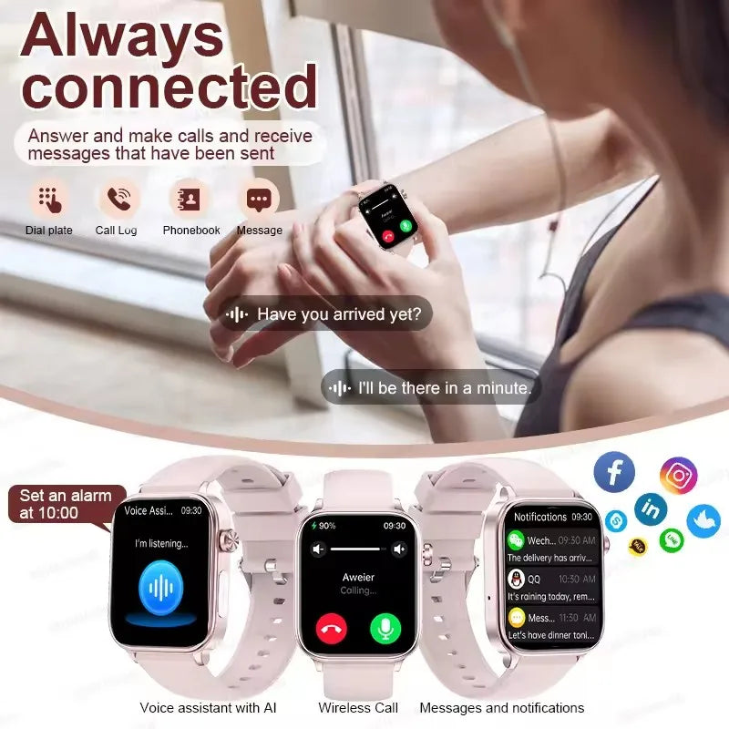 AI-Diagnosedetektor, Smartwatch für Damen, Blutfette und Harnsäure, Körpersammensetzungstest, Damen-Menstruationsgesundheits-Tracker, 2025, Neu